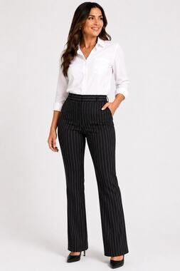 Willi Smith Black Pinstripe Stretch Career Dress Pants Size 14